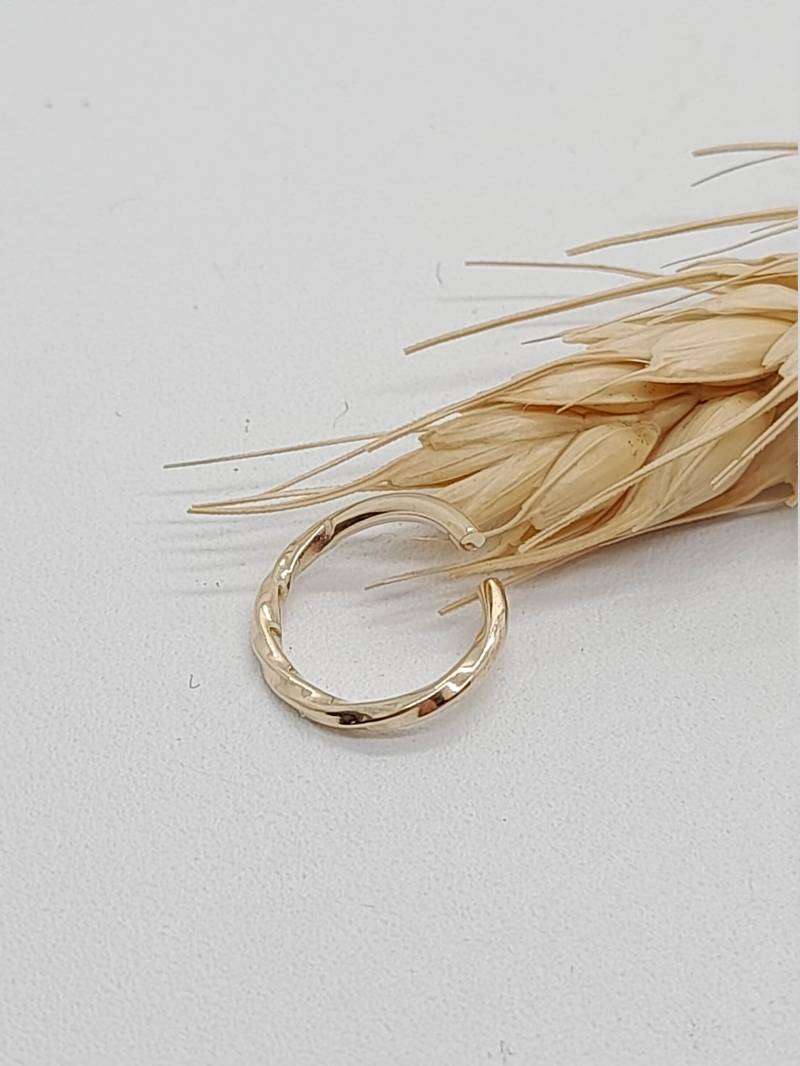 Septum Ring Twisted Gold Filled Sterling Silber Nase Hoop Helix Ohrring Knorpel Schmuck von MagicHammer
