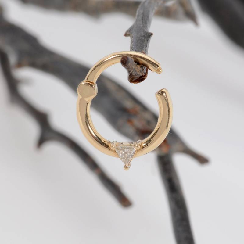 Trillion Diamant Nase Helix Daith Piercing Schmuck 14K Gelb Massiv Gold von MagicHammer