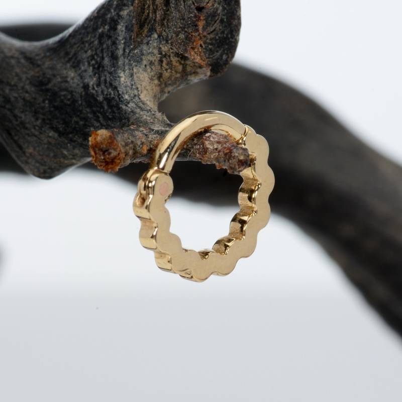 Turmalin Ohrring Septum Clicker 14K Gold Nasenring Daith Piercing Conch Hoop von MagicHammer