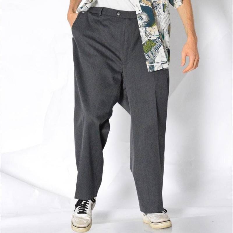 Y2K Graue Wollmischung Hose Herren Minimalist Formelle Freizeithose Taille Größe 49 in 3xl von MagicKale