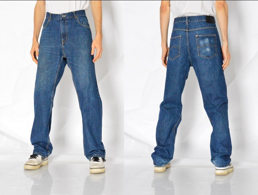 Y2K Vintage Navy Blue Jeans Herren Hose Taille Gr. 38 in Xl von MagicKale