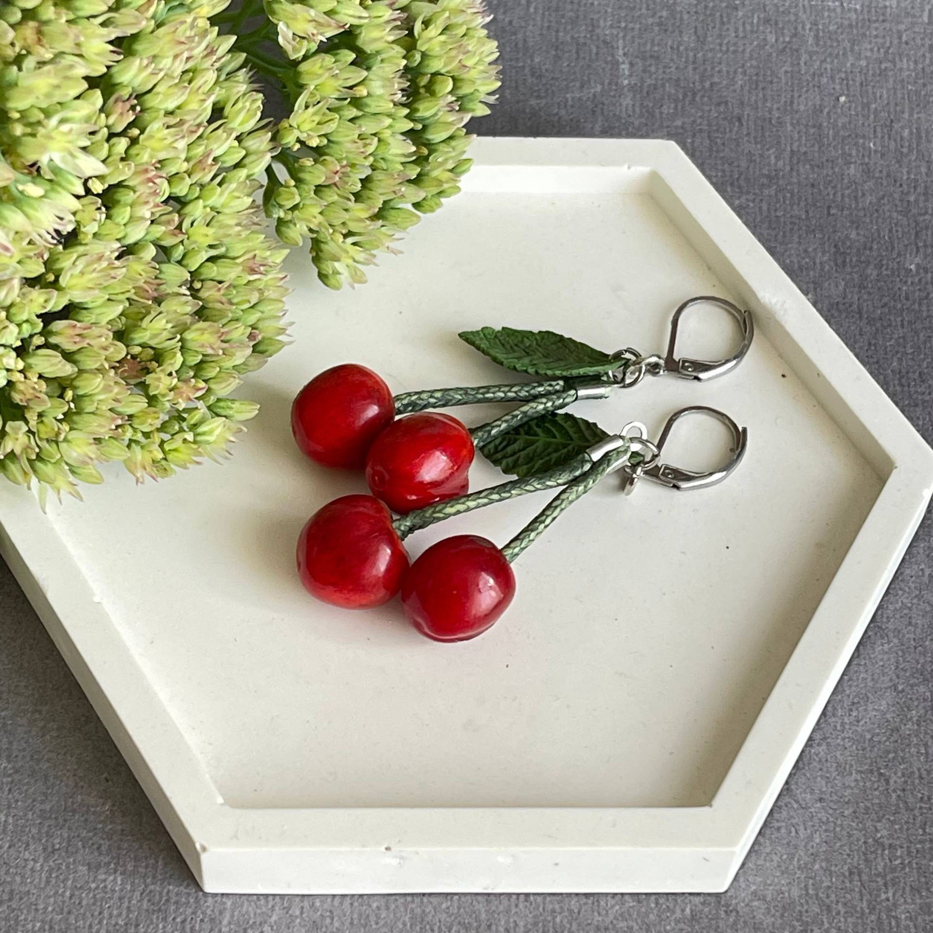 Lampwork Kirsche Beeren Obst Sommer Ohrringe, Garten Boho Frauen Geschenk, Natur Kirsch Schmuck, Marke, Kirschglas, Trends von MagicLampworkjewelry