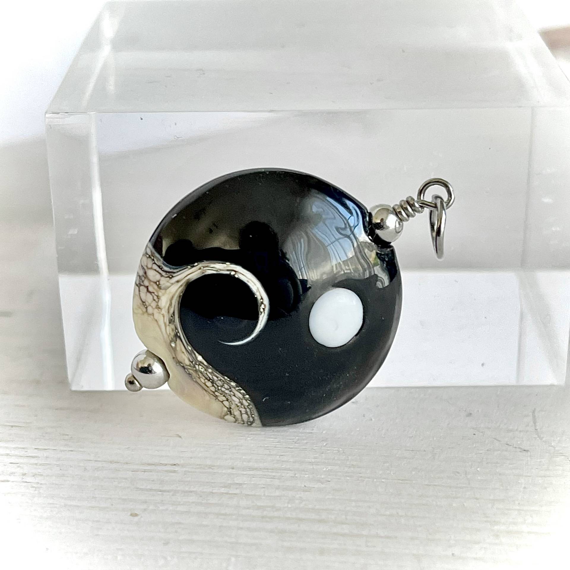 Lampwork Seeglas Schwarz Halskette Welle Ozean Strand Schmuck Hochzeit Weihnachten Geschenk von MagicLampworkjewelry