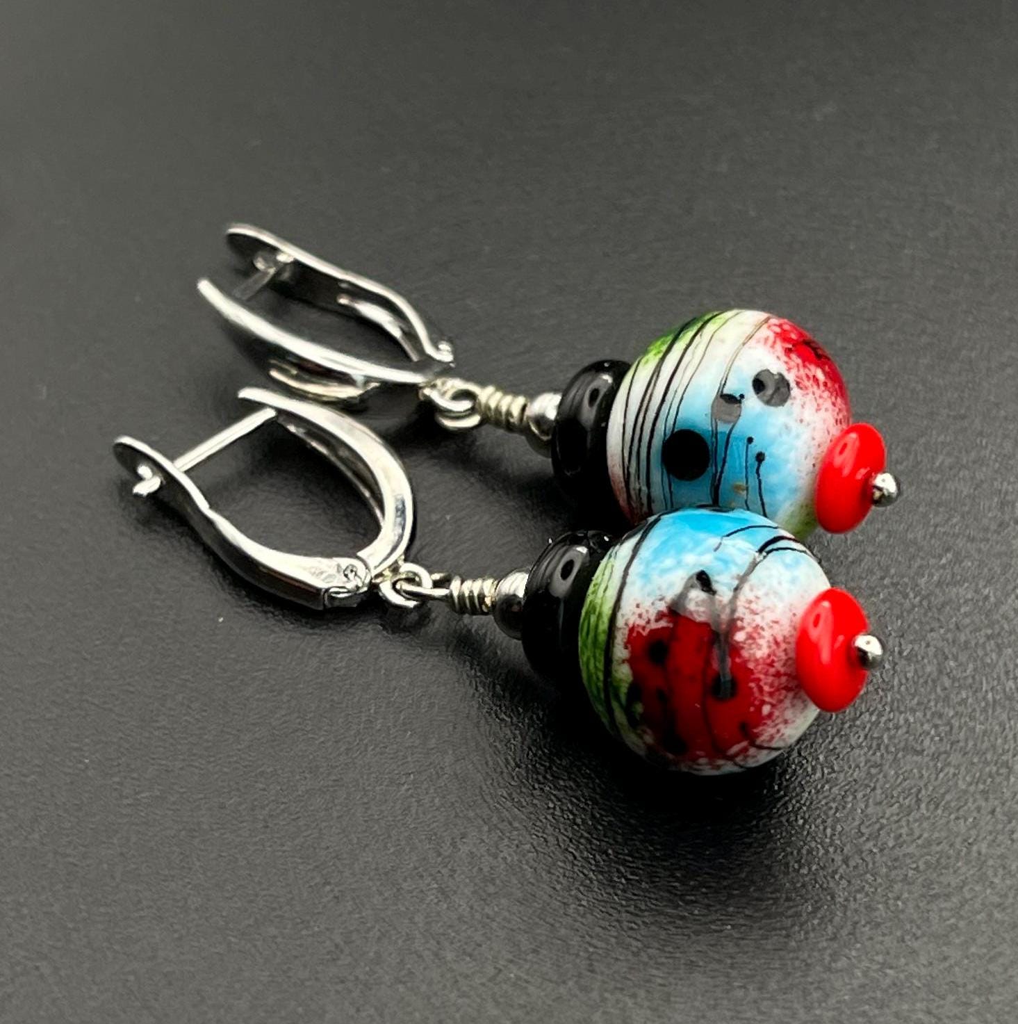 Handgemachte Lampwork Glas Ohrringe Abstrakter Handwerker Schmuck Handgemachte Lampwork Glas Ohrringe Abstrakter Handwerker Schmuck von MagicLampworkjewelry