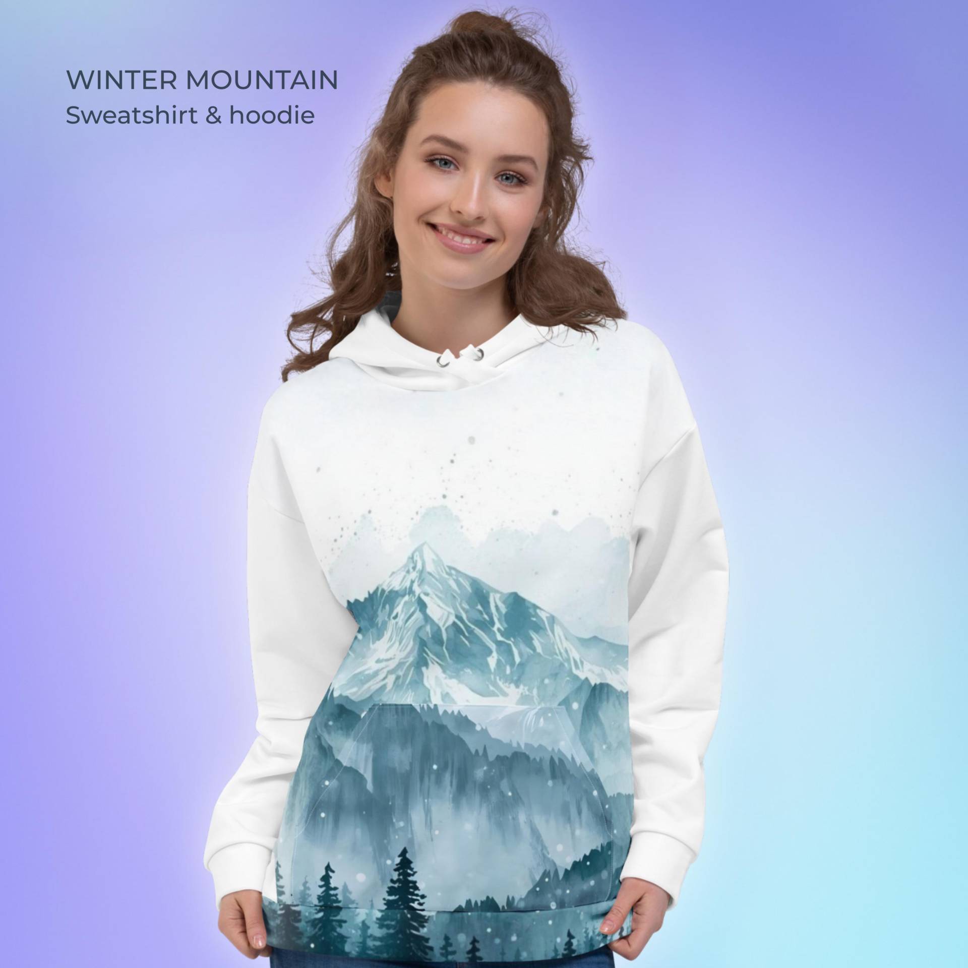 Winter Outfit Hoodie - Cottagecore Sweatshirt Mit Bergmotiv Und Easy Wear von MagicPixelsBoutiq
