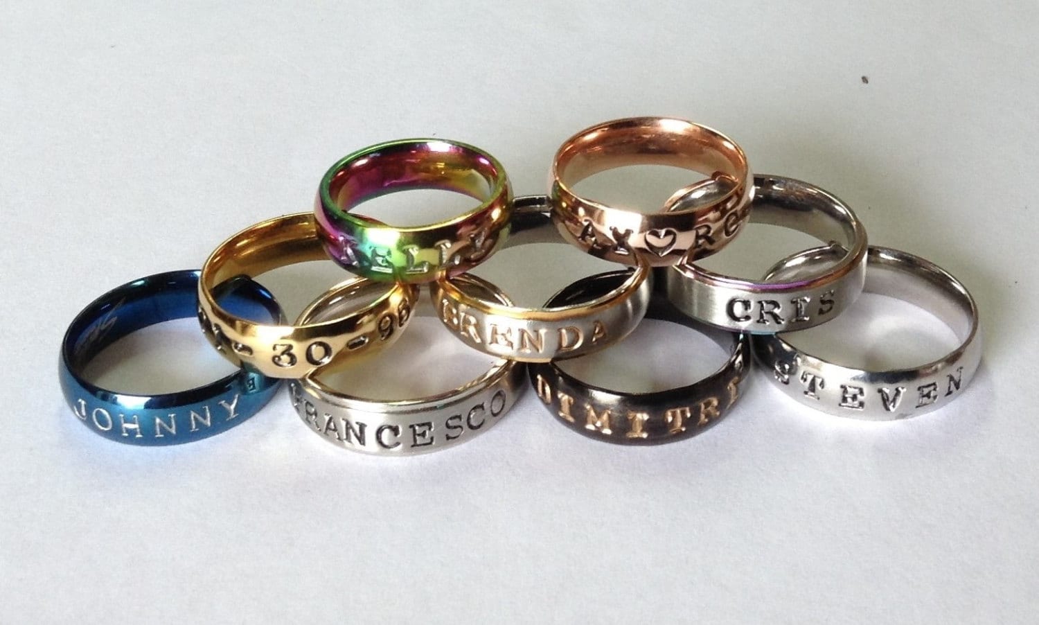 Edelstahl Ringe Mit Namen Edelstahl Ringe Mit Namen von MagicRiceLLC