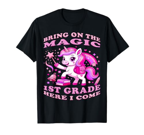 1st Grade Girls Are Magical - Rainbow Unicorn Vibes T-Shirt 1st Grade Girls Are Magical - Rainbow Unicorn Vibes T-Shirt von Magical School Outfits for Girls Back To Class