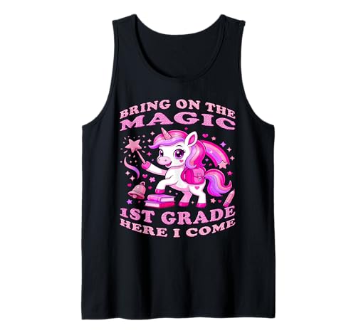 1st Grade Girls Are Magical - Rainbow Unicorn Vibes Tank Top 1st Grade Girls Are Magical - Rainbow Unicorn Vibes Tank Top von Magical School Outfits for Girls Back To Class