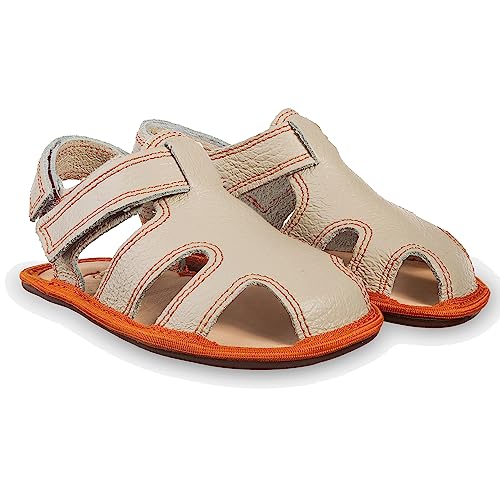 Magical Shoes Babysandalen, Sandalen, Minimalschuhe Baby Mädchen & Jungen, Barfußschuhe weich leicht, Barefoot Kids, minimalistische Schuhe, Kinderschuhe, Orange, Gr. 20, Janu von Magical Shoes