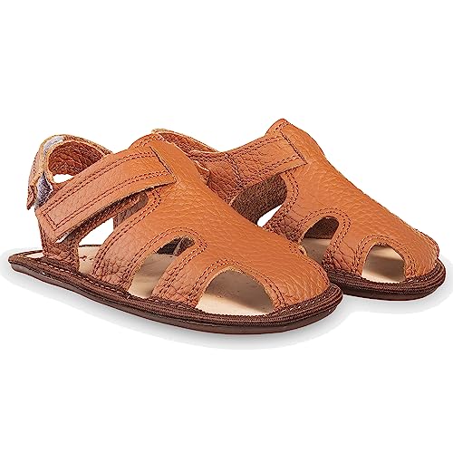 Magical Shoes Babysandalen, Sandalen Barfußschuhe Kinder, Minimalschuhe weich, minimalistische Schuhe Mädchen & Jungs, Kindersandalen mit Klettverschluß, Schokolade, Gr. 22, Janu von Magical Shoes