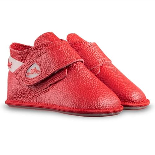 Magical Shoes Babyschuhe Jungen, Leder Barfußschuhe gesund, Sommerschuhe Kinder Junge, rutschfeste Kinderhausschuhe, minimalistische Schuhe, Barefoot Shoes, Rot, Gr. 20 EU, Baloo 2.0 von Magical Shoes