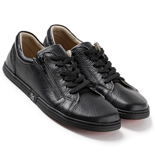 Magical Shoes Barfußschuhe Herren, Minimalschuhe aus Leder für Männer, Minimalist Footwear, minimalistische Halbschuhe Barefoot Shoes Men, Schwarz, Gr. 45, Echo von Magical Shoes