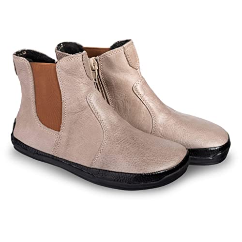 Magical Shoes Barfußschuhe für Jugendliche Stiefeletten Mädchen Jungen Bequem Leichtgewichts Alltagsschuhe Lederschuhe Lupino Junior Sand 34 von Magical Shoes