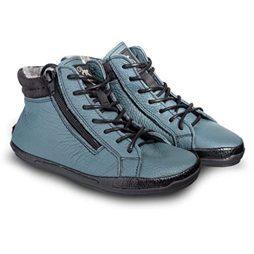 Magical Shoes Barfußschuhe für Jugendliche Winterschuhe Mädchen Jungen Bequem Leichtgewichts Alltagsschuhe warme Lederschuhe Alaskan Junior Marine 32 von Magical Shoes