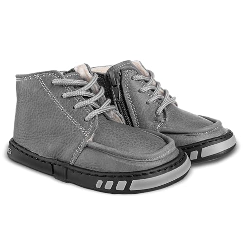 Magical Shoes Barfußstiefel Kinder, Barefoot Halblange Stiefel, Stiefeletten aus Leder, gefütterte Kinderschuhe flach, atmungsaktiv, Grau, Gr. 26, Takin Magical Shoes Barfußstiefel Kinder, Barefoot Halblange Stiefel, Stiefeletten aus Leder, gefütterte Kinderschuhe flach, atmungsaktiv, Grau, Gr. 26, Takin von Magical Shoes