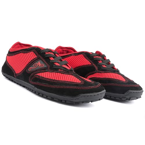 Magical Shoes Flexible sportliche Barfußschuhe für Damen, Barefoot, Minimalistische Schuhe, Outdoor, Wandern, Laufschuhe Zero Droprutschfest, GR. 39, Speed Rot Schwarz, Explorer 2.0 von Magical Shoes