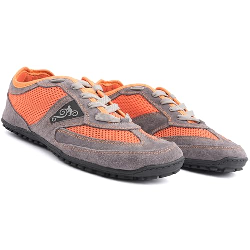 Magical Shoes Flexible sportliche Barfußschuhe für Damen, Barefoot, Minimalistische Schuhe, Outdoor, Wandern, Laufschuhe Zero Droprutschfest, GR. 40, Sunset Orange Grau, Explorer 2.0 von Magical Shoes