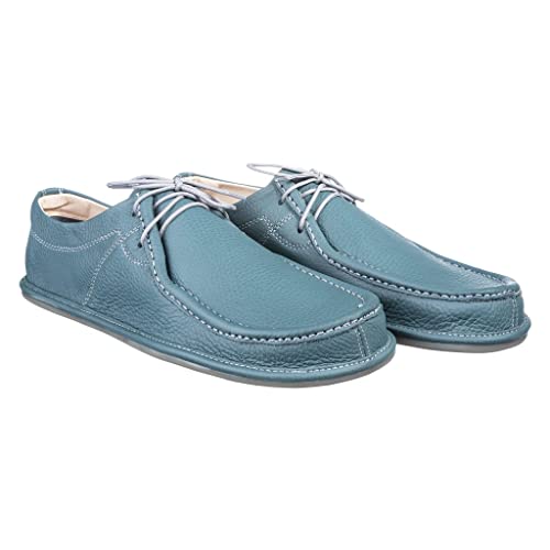 Magical Shoes Mokassins Herren, Barfußschuhe, Leder Schuhe blau, minimalistische Schuhe, Mens Barefoot, Halbschuhe elastisch, Ultraleicht, Minimalschuhe aus Leder, Blau, Gr. 44, Cameron von Magical Shoes