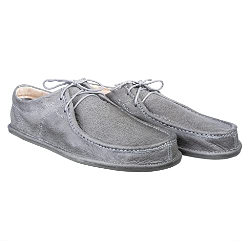 Magical Shoes Mokassins Barfußschuhe Herren, Barefoot Shoes Grey, Minimalschuhe aus Leder für Männer, Minimalist Footwear, minimalistische Halbschuhe, Lederschuhe grau, Gr. 46, Cameron von Magical Shoes