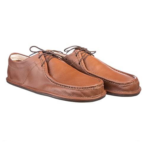 Magical Shoes Mokassins Barfußschuhe Herren, Elegante Minimalschuhe aus Leder für Männer, Minimalist Footwear, ultraleichte, minimalistische Halbschuhe braun, Barefoot, Braun, Gr. 45, Cameron von Magical Shoes