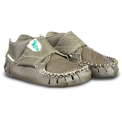 Magical Shoes Moxy weiche Lauflernschuhe für Babys | Bequeme Barfußschuhe | Krabbelschuhe Baby, Gr.:18, Farbe: Khaki von Magical Shoes