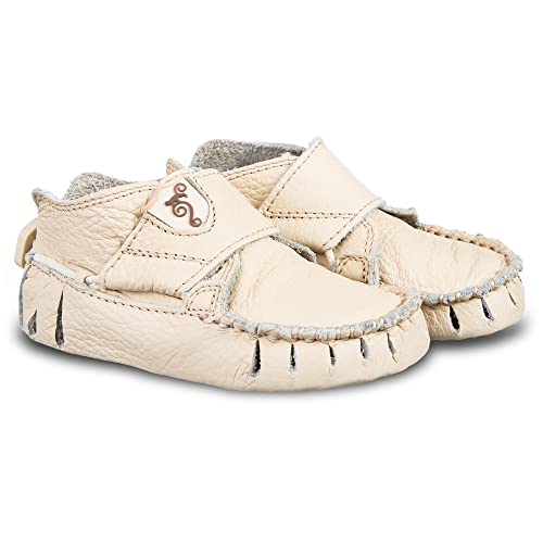 Magical Shoes Moxy weiche Lauflernschuhe für Babys | Bequeme Barfußschuhe | Krabbelschuhe Baby, Gr.:19, Farbe: Beige von Magical Shoes