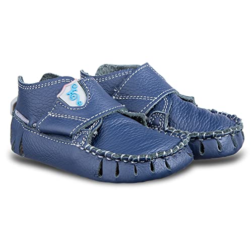 Magical Shoes Moxy weiche Lauflernschuhe für Babys | Bequeme Barfußschuhe | Krabbelschuhe Baby, Gr.:21, Farbe: Navy Blau von Magical Shoes