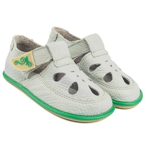 Magical Shoes Weiche Kinderschuhe, Kinder, Barfußschuhe, Sandalen, Krabbelschuhe-Baby, rutschfeste Hausschuhe, Outdoor, Leder, Gr. 20, Coco, Mint von Magical Shoes