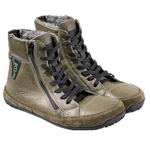 Magical Shoes gefütterte Barfußschuhe Damen, Minimal Boots mit Reissverschluss, Leder Halbstiefel atmungsaktiv, Winterschuhe minimalistisch, Ankle Boot, Gr. 39, Alaskan Buffalo Grün Magical Shoes gefütterte Barfußschuhe Damen, Minimal Boots mit Reissverschluss, Leder Halbstiefel atmungsaktiv, Winterschuhe minimalistisch, Ankle Boot, Gr. 39, Alaskan Buffalo Grün von Magical Shoes