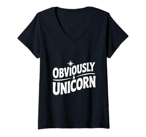 Damen Offensichtlich EIN lustiges Einhorn für Einhorn-Liebhaber T-Shirt mit V-Ausschnitt Damen Offensichtlich EIN lustiges Einhorn für Einhorn-Liebhaber T-Shirt mit V-Ausschnitt von Magical Unicorn Merchandise for All Ages