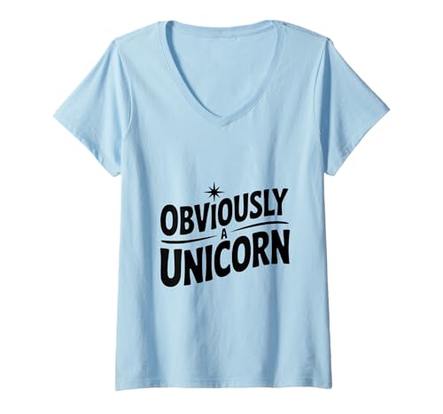 Damen Offensichtlich EIN lustiges Einhorn für Einhorn-Liebhaber T-Shirt mit V-Ausschnitt Damen Offensichtlich EIN lustiges Einhorn für Einhorn-Liebhaber T-Shirt mit V-Ausschnitt von Magical Unicorn Merchandise for All Ages
