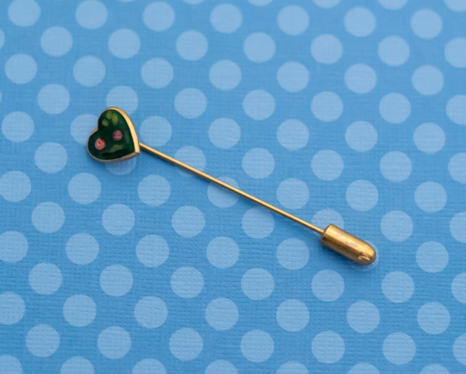 Vintage Boho Grün Herz Gold Ton Stickpin - M9 von MagicalByMagical