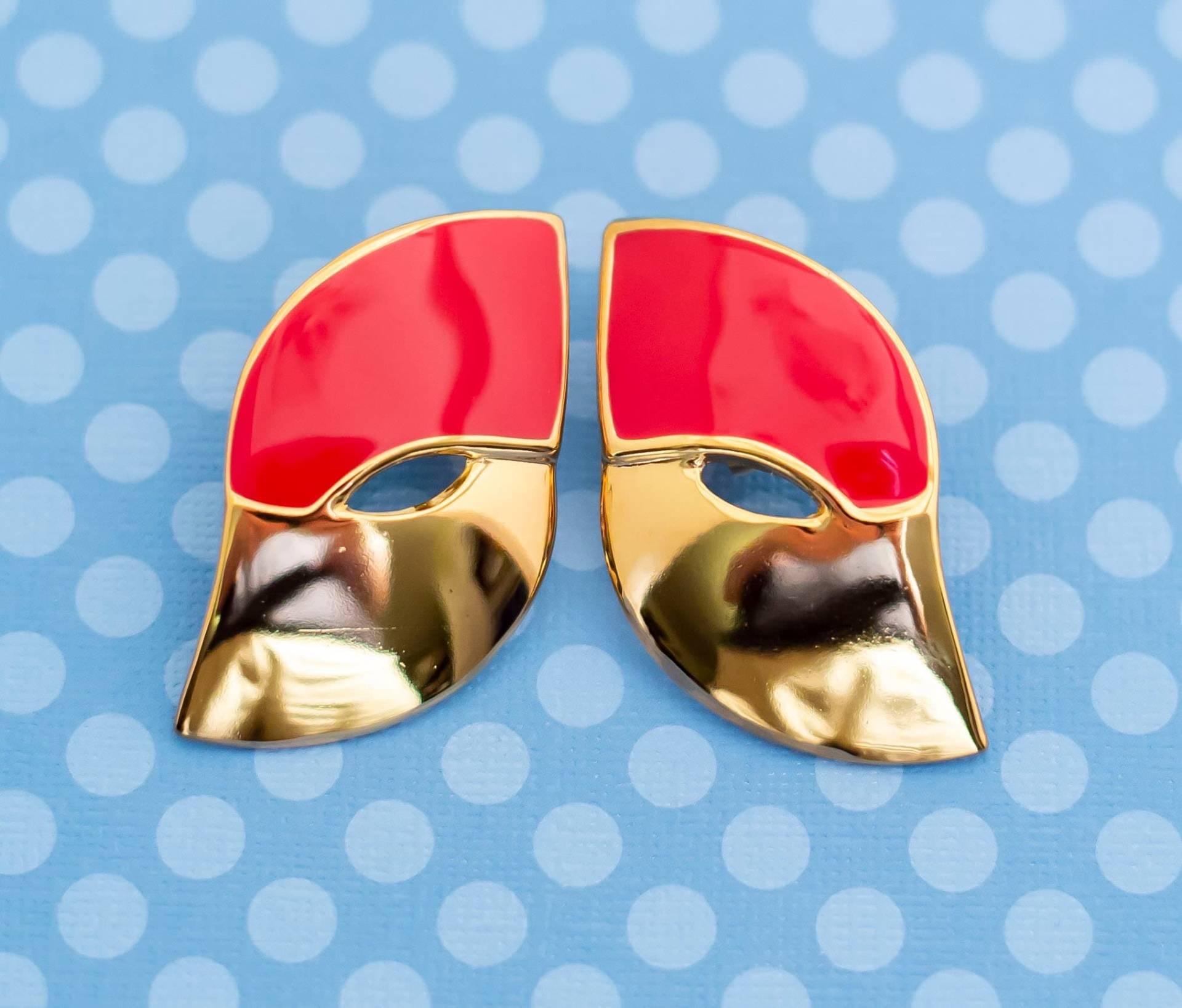 Vintage Boho Rot Und Gold Ton Ohrclips - M12 Vintage Boho Rot Und Gold Ton Ohrclips - M12 von MagicalByMagical