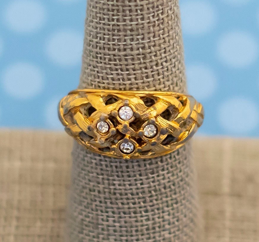 Vintage Mid Century Gold Ton Strass Ring Von Avon Größe 7 - M11 von MagicalByMagical