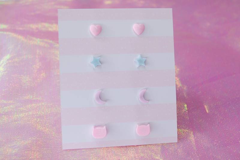 Kawaii Reizende Ohrringe Set | Rosa Herz Stern Mond Katze Niedliche Ohrstecker Ausgefallen Fee Jfashion Pastell Ästhetik Kawaii Reizende Ohrringe Set | Rosa Herz Stern Mond Katze Niedliche Ohrstecker Ausgefallen Fee Jfashion Pastell Ästhetik von MagicalKawaiiland