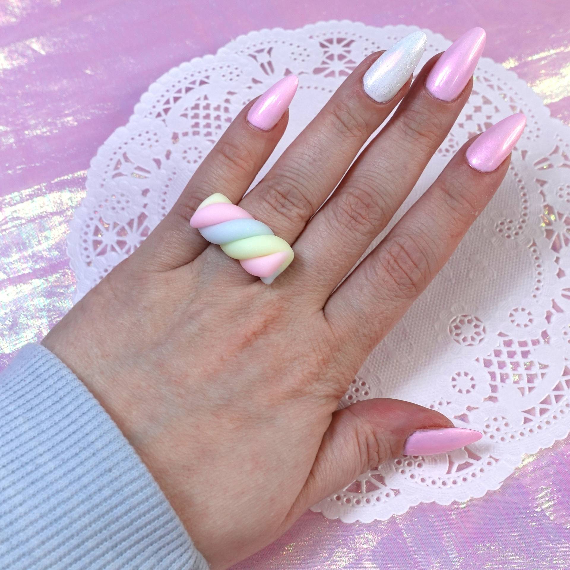 Süße Pastell Marshmallow Ring - Weihnachtsgeschenk Für Sie Und Teenager von MagicalKawaiiland