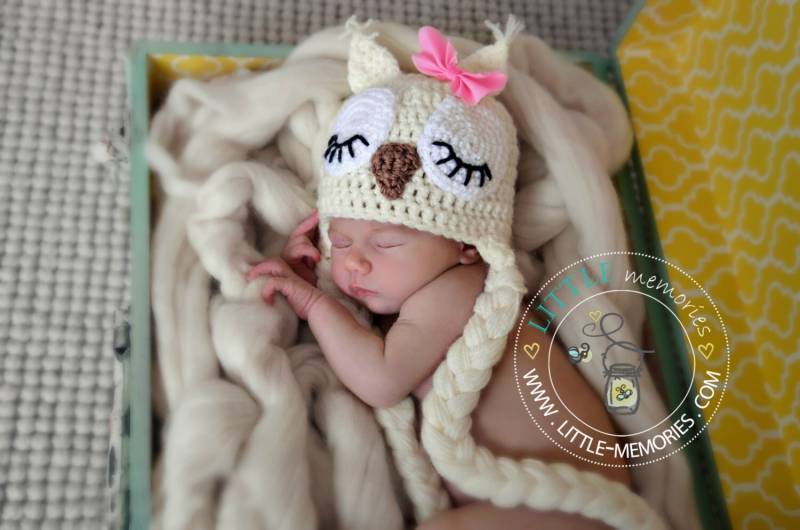 Schläfrige Eule Häkeln Neugeborene Baby Handgefertigte Hut Foto Prop von MagicalLandPhotoProp