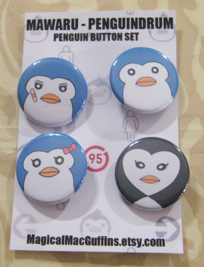 Mawaru Penguindrum Pinguine Button Set von MagicalMacGuffins
