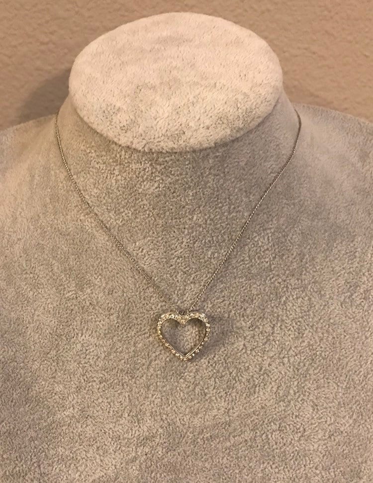 Vintage Sterling Silber Und Strass Herz Halskette von MagicalNostalgia