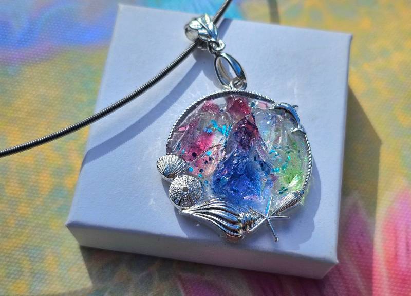 Andara-Kristall Amulett | Rainbow Light Seashells Silber 5D Meeres-Amulett von MagicalSoulArts