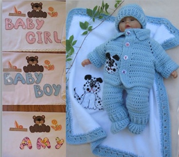 Dalmatiner Welpen Decke Cardigan Insgesamt Booties-Hut Personalisierte Set Perfekte Baby Dusche Christening Newborn Geschenk /Take Home Outfit von MagicalStrings