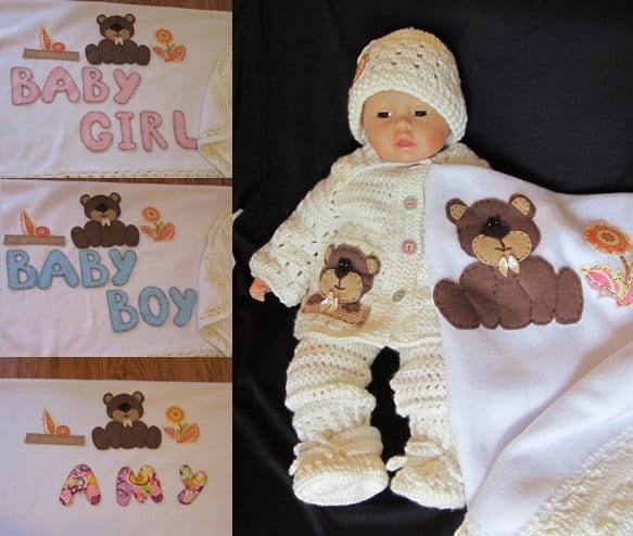 Gehäkelte Personifiziert Der Hut Insgesamt Booties in Teddy Bear Decke Cardigan Satz. Perfekte Baby-Dusche-Taufe Von Neugeborenen Geschenk Oder von MagicalStrings