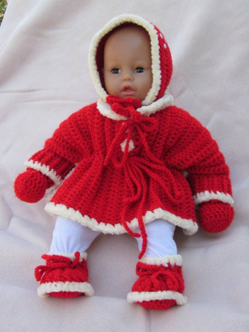 Häkeln Pancho/Jacke Booties Hut Handschuhe Set Perfekte Baby-Dusche-Geschenk/Take Home Outfit/Weihnachts-Set/Urlaubskleid/Fancy Partykleid von MagicalStrings