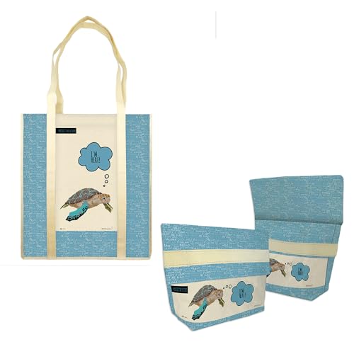 Magicamente Carta Taschen-Set, Schildkröte, Kit Pochette + Shopper Coordinati von Magicamente Carta