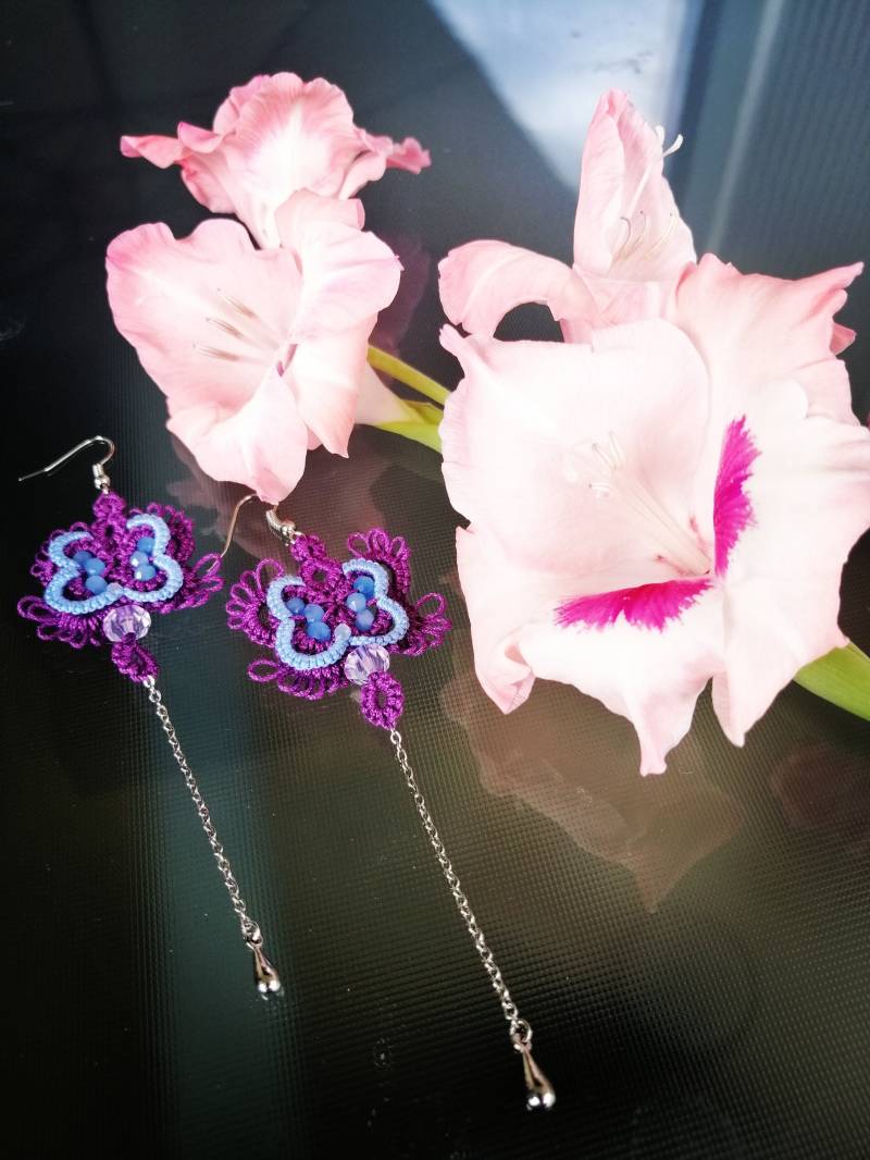 Orecchini Farfalla Chiacchierino/Orecchini Viola/Orecchini Romantisch/Orecchini Romantisch/Orecchinilunghi/Orecchini Estivi von MagicamenteMolly