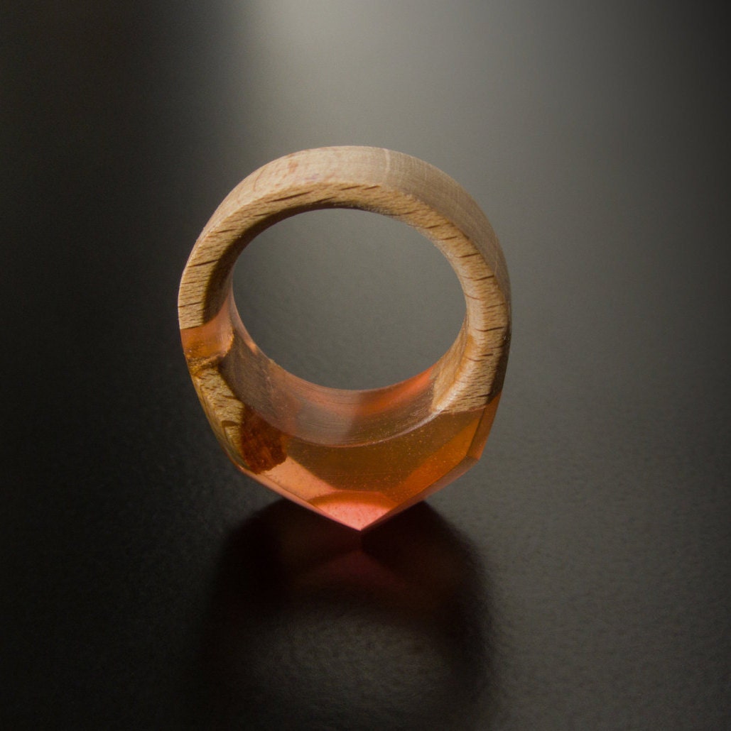 Holz-Resin-Ring Handgefertigter Epoxidharz-Schmuck von Magicatree