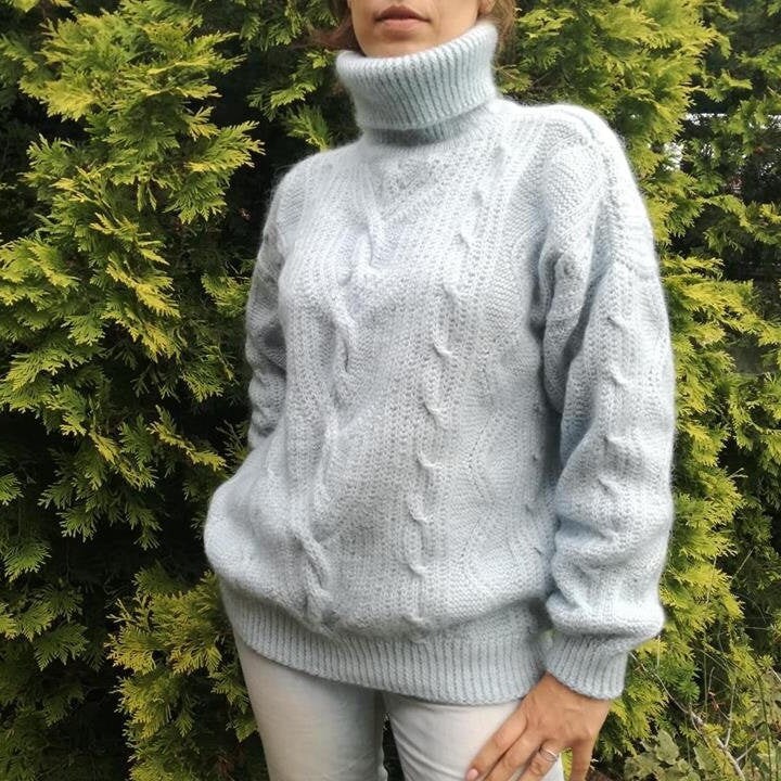 strickpullover Für Frauen Wolle Rollkragenpullover Oversize Kleidung Damen Kleidung von MagicclewByLesia