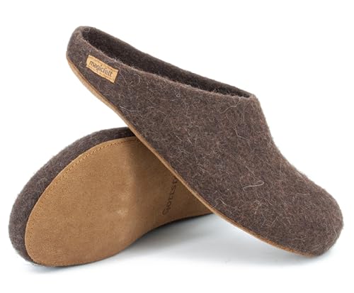 Magicfelt Filzhausschuh AR 727 Rare wools - Damen & Herren Pantoffeln | Hochwertiger Hausschuh- anatomisch geformtes Fußbett - rutschfeste Ledersohle Yak Dunkelbraun | 44 Magicfelt Filzhausschuh AR 727 Rare wools - Damen & Herren Pantoffeln | Hochwertiger Hausschuh- anatomisch geformtes Fußbett - rutschfeste Ledersohle Yak Dunkelbraun | 44 von Magicfelt