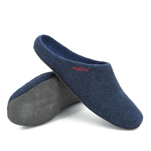 Magicfelt Filzhausschuh JU 720 für Damen & Herren - aus 100% Merino-Wolle Midnight, 38 von Magicfelt