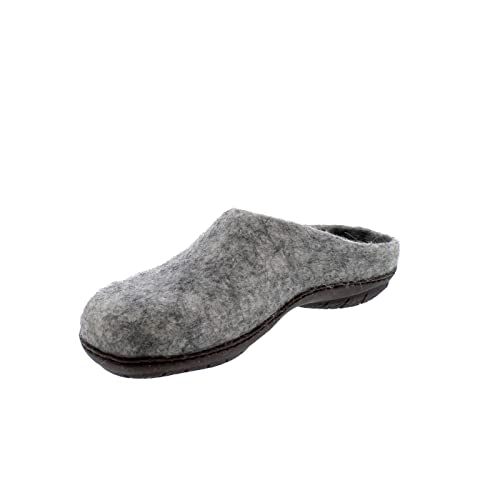 Magicfelt Filzhausschuh PO 737 für Damen & Herren - aus Wolle seltener Schafrassen | Pantoffeln mit Rutschfester Gummi-Sohle | Unisex Filzpantoffeln Gotlandschaf | 36 von Magicfelt